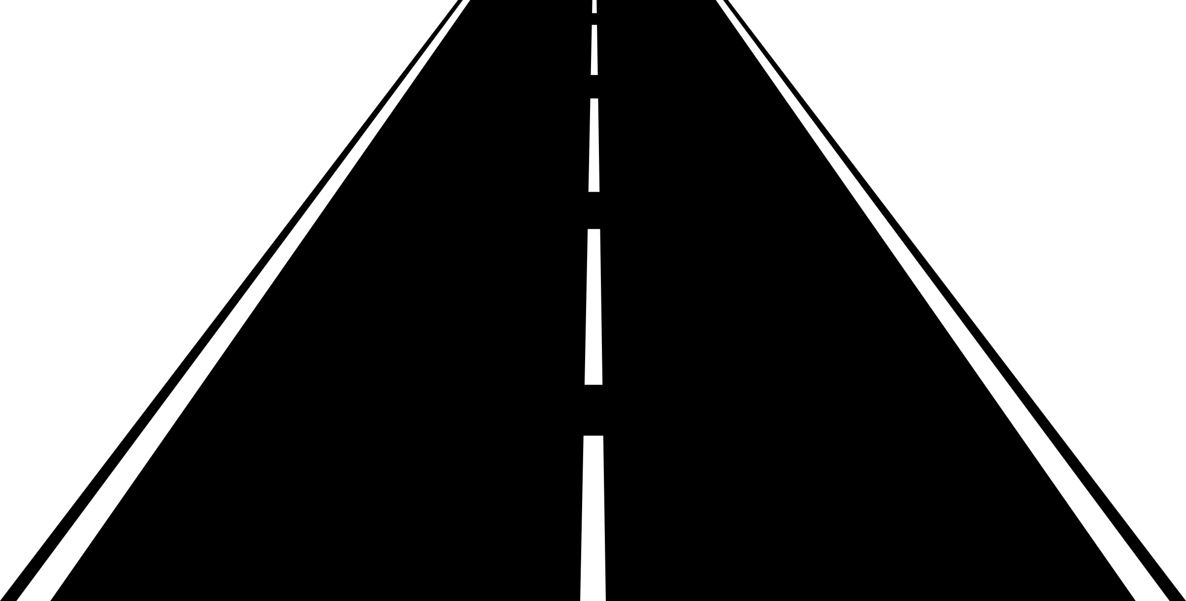 Road To Sunset Clipart Png Clip Free Download - Highway Clipart Black And White Transparent Png (2400x1217), Png Download