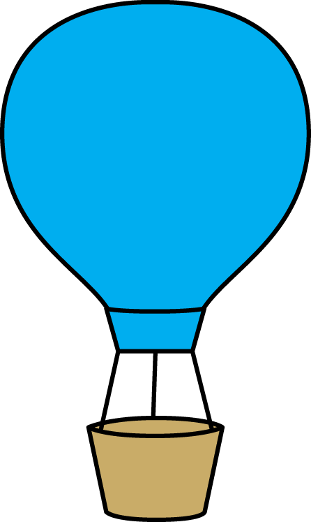 Blue Hot Air Balloon - Blue Hot Air Balloon Clip Art - Png Download (446x747), Png Download