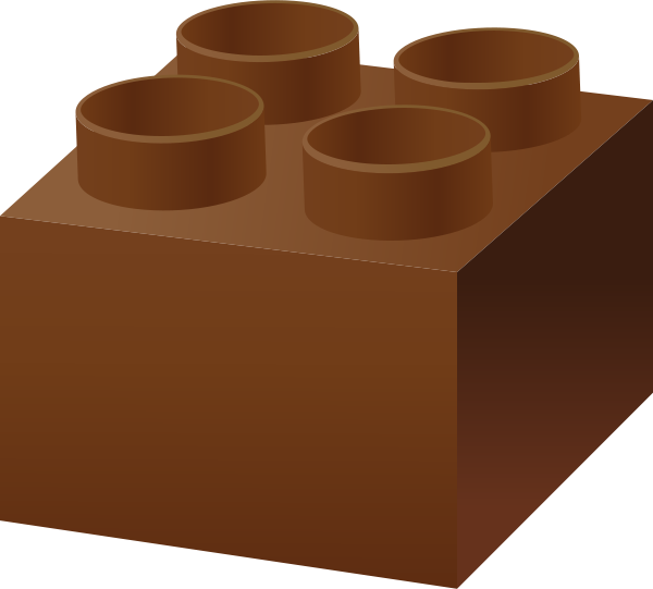 Lego Brick Brown - Brown Lego Brick Clipart (600x541), Png Download