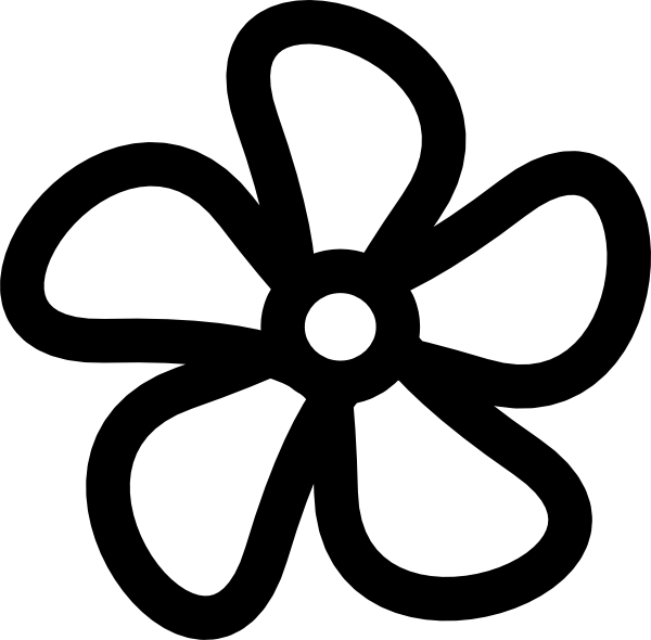 Flower Clip Art Black - Png Download (600x590), Png Download