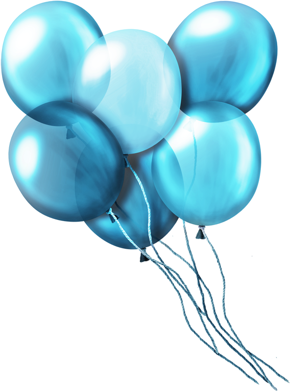 600 X 814 2 0 - Blue Balloons With Transparent Background Clipart (600x814), Png Download