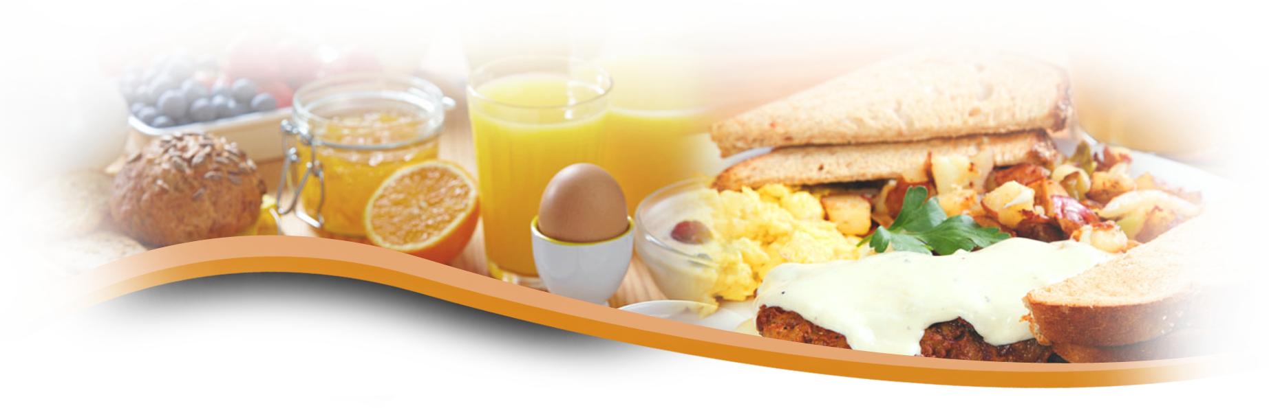 Breakfast Png Transparent - Transparent Background Breakfast Png Clipart (1844x594), Png Download