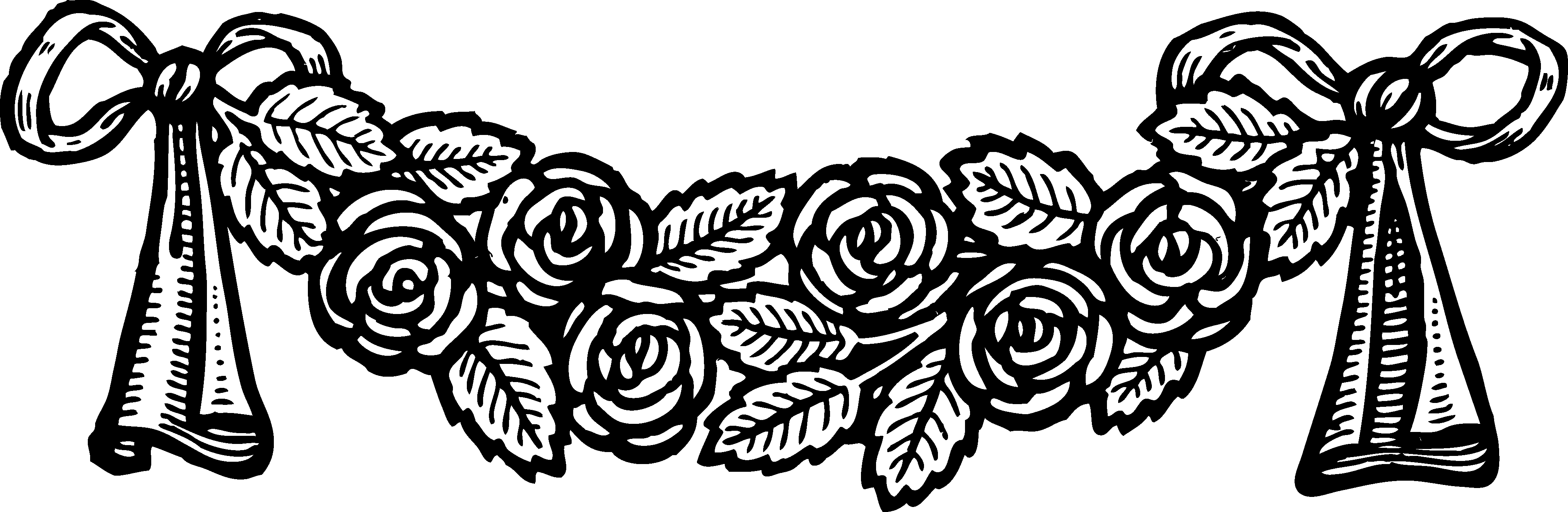 Banner Clip Vintage - Banner With Roses Clipart - Png Download (4054x1324), Png Download