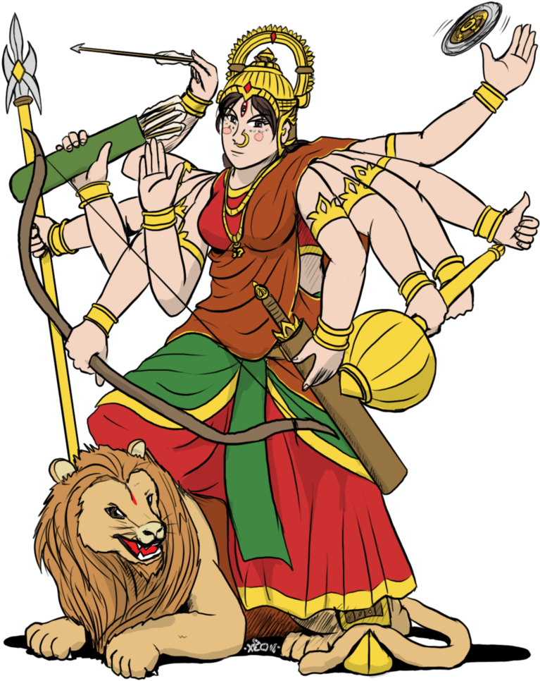 774 X 1032 12 - Cartoon Maa Durga Drawing Clipart (774x1032), Png Download