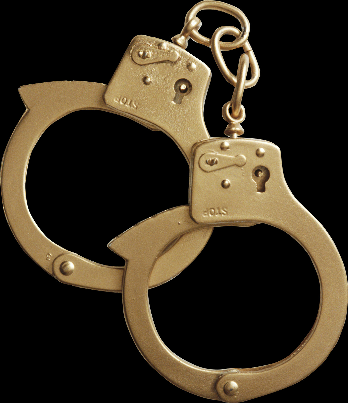 Gold Handcuffs Black Background Clipart (1382x1600), Png Download