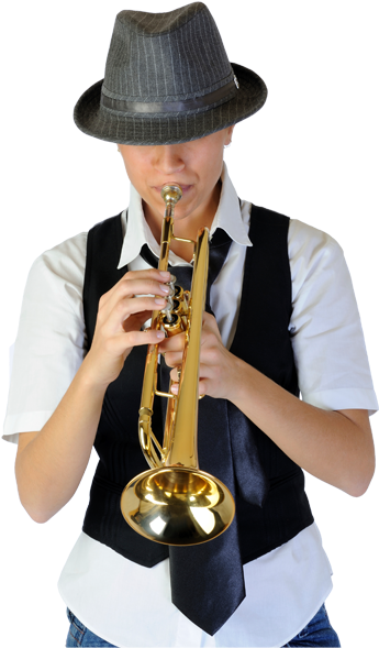 Share - Trumpet Player Png Clipart (800x592), Png Download