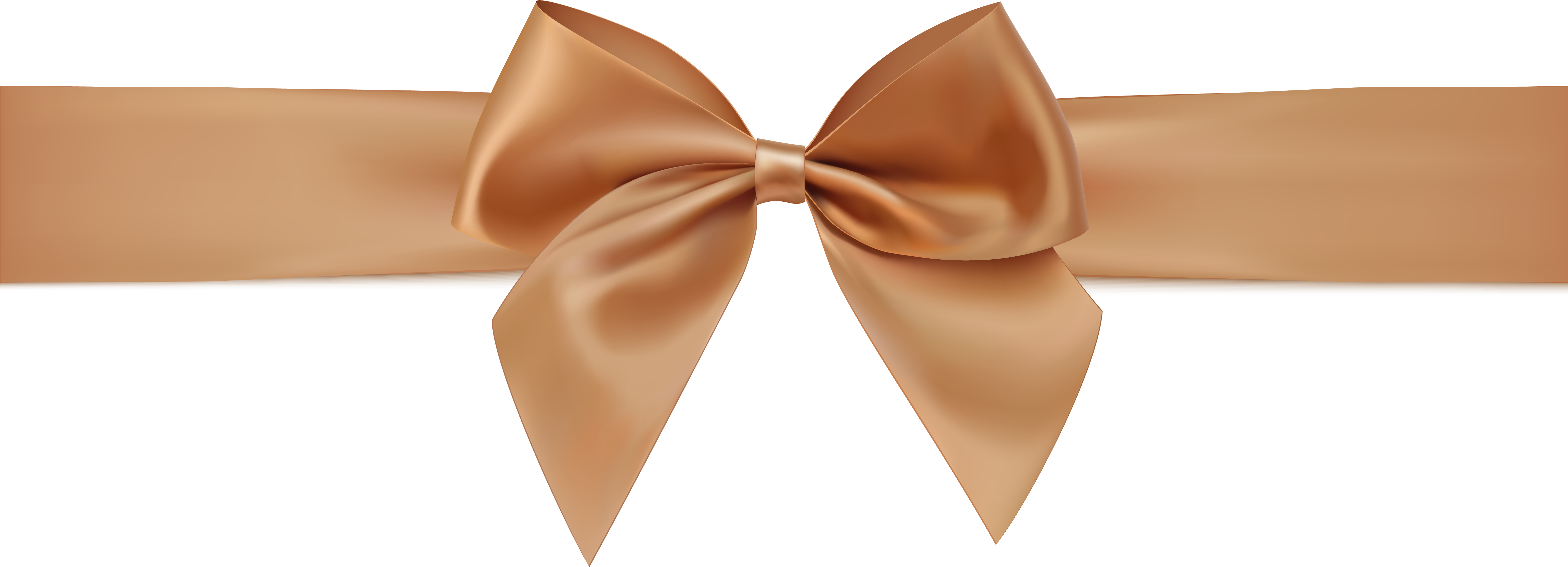 Brown Ribbon Png Clipart - Rose Gold Ribbon Png Transparent Png (6170x2393), Png Download