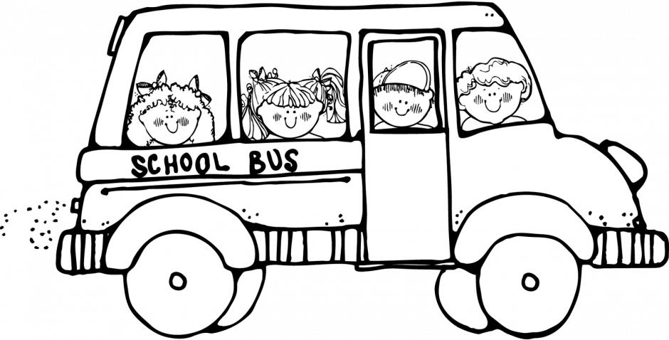 Safety Coloring Page Clipart Panda Free Images - School Bus Clip Art Black And White - Png Download (940x478), Png Download