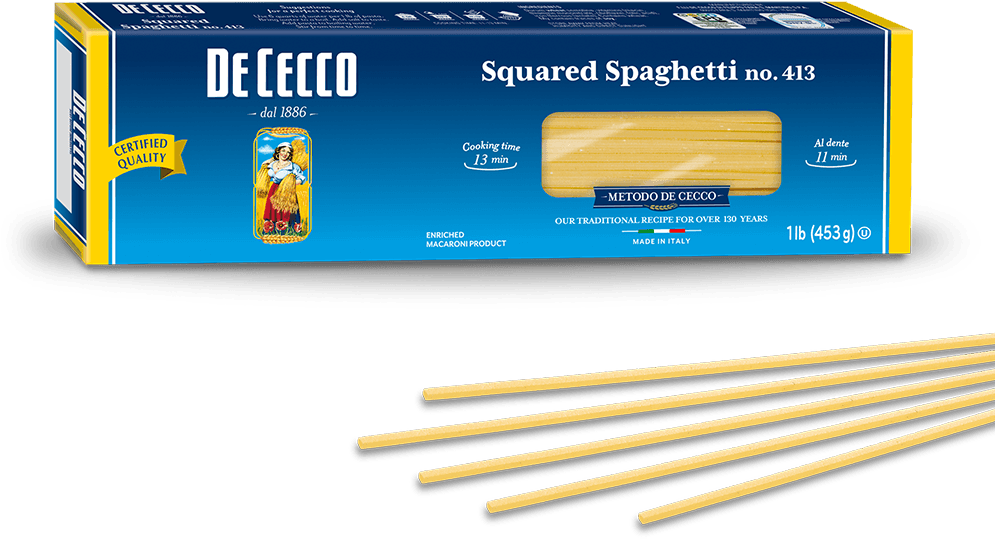 Squared Spaghetti No - De Cecco Squared Spaghetti Clipart (1024x538), Png Download