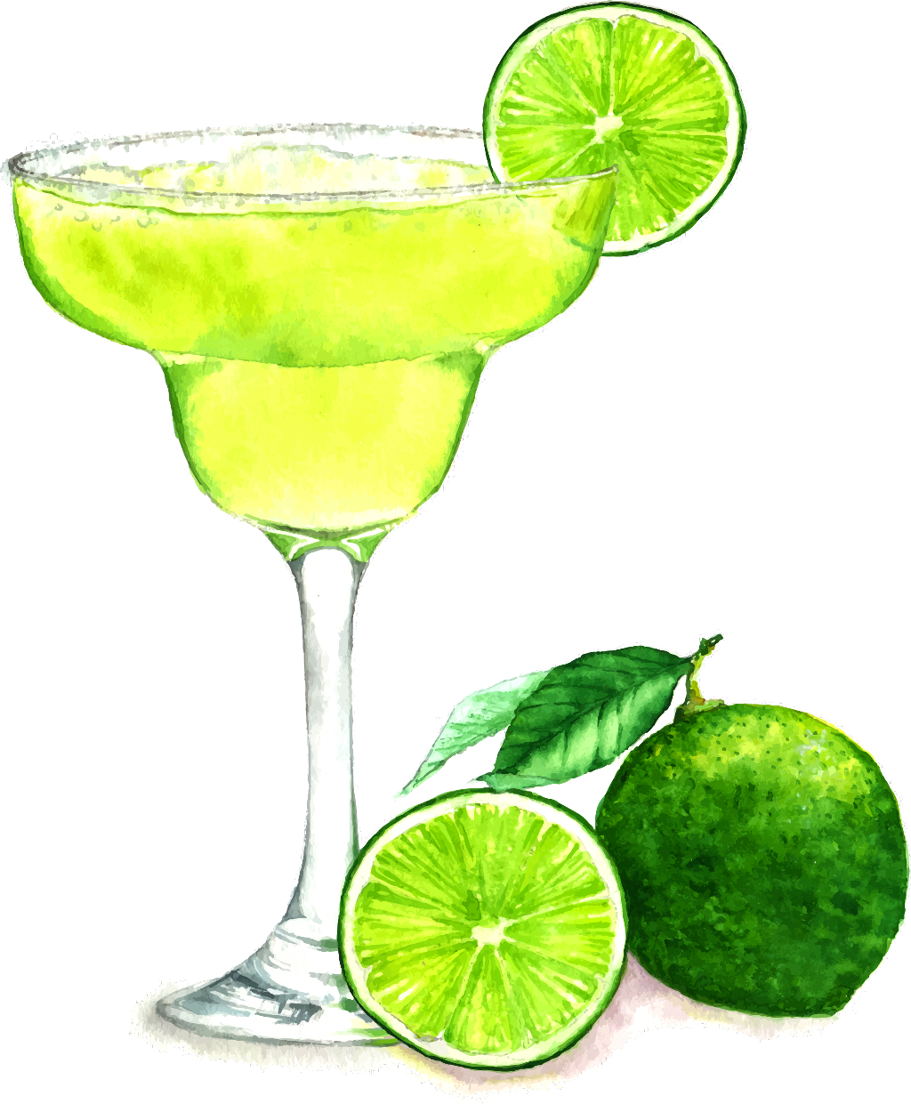 Limegreen Sticker - Margarita Cocktail Drawing Clipart (1024x1241), Png Download