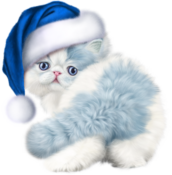 Christmas Kitten Png - Анимация Кошка Clipart (600x610), Png Download
