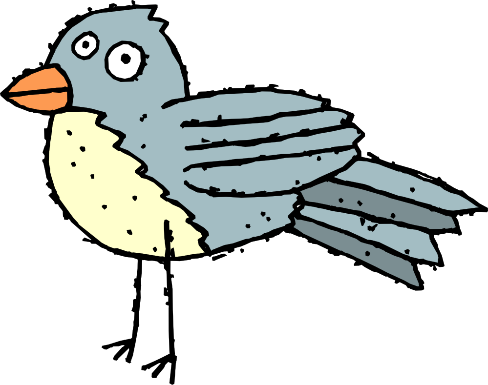 Cartoon Bird Tattoo - Cartoon Bird Png Clipart (999x789), Png Download