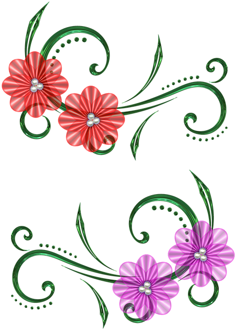 521 X 720 2 - Flower Scrapbook Design Drawing Clipart (521x720), Png Download
