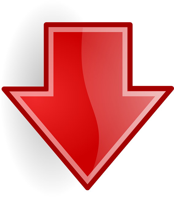 Arrows-147744 - Blue Down Arrow Png Clipart (567x640), Png Download