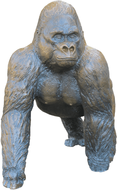 Download Gorilla Bronze Statue Png Images Background - Gorilla Clipart (480x640), Png Download
