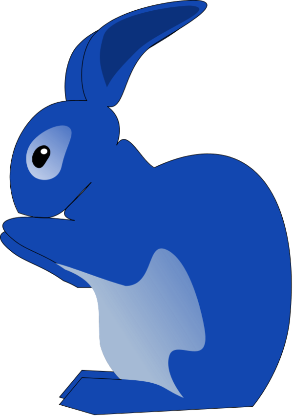 Blue Rabbit Clipart - Rabbit Clip Art - Png Download (600x851), Png Download