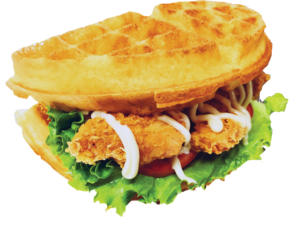 Chicken Waffle Sandwich - Chicken Waffle Sandwich Png Clipart (1200x1200), Png Download
