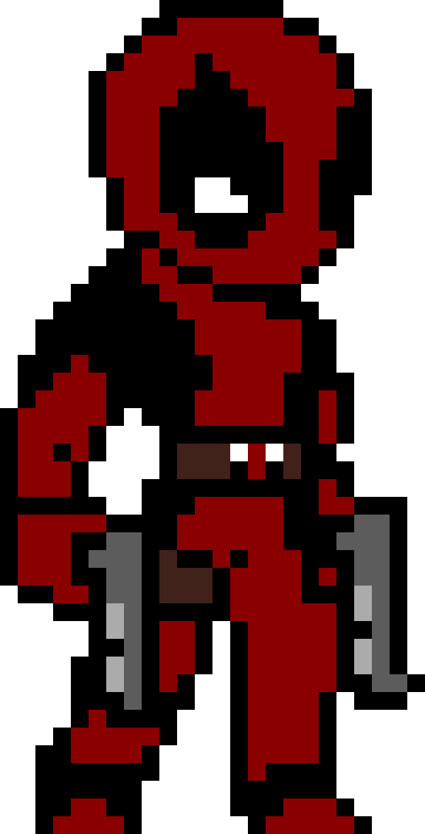 Deadpool Pixel Art - Pixel Art Deadpool Clipart (600x1175), Png Download