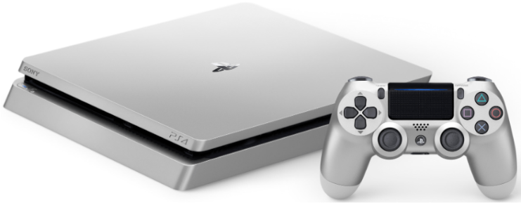 Ps4 Slim 500 Gb Silver 5 - Playstation 4 Slim Silver Clipart (740x553), Png Download