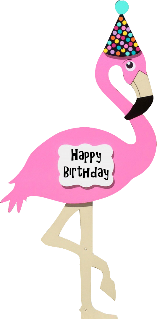 Kids Birthday Yard Signs - Happy Birthday Flamingo Png Clipart (531x1075), Png Download