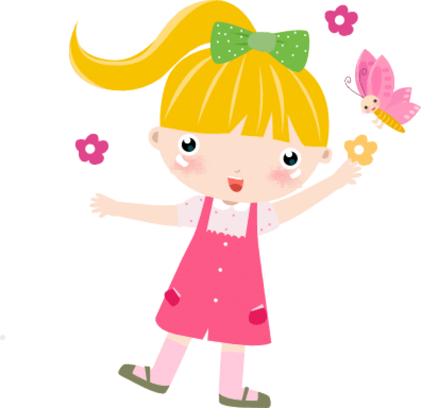 Free Png Download Kids Painting Clipart Png Png Images - Short Hair Girl Cartoon Transparent Png (851x825), Png Download