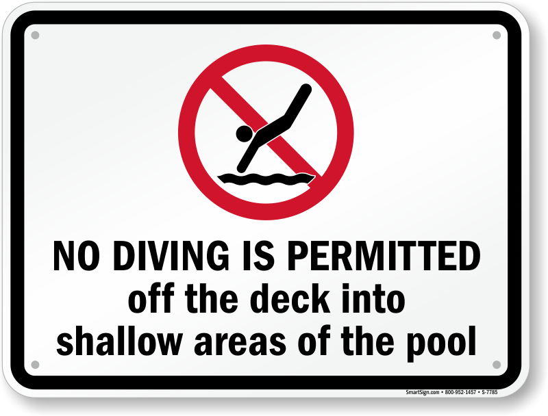 No Diving Signs - No Diving Is Permitted Off Deck Into Shallow Areas Clipart (800x608), Png Download