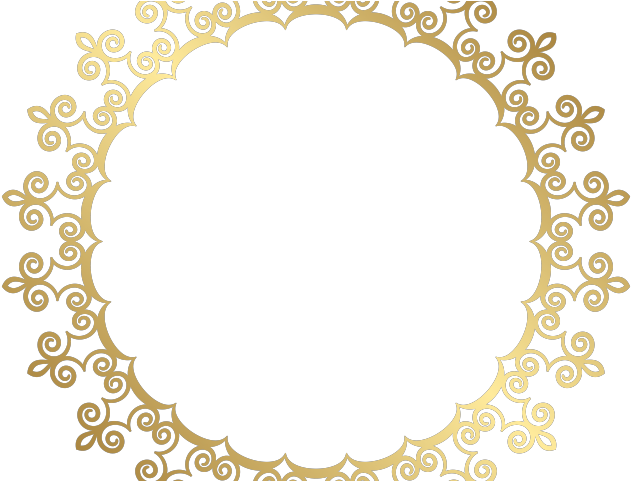 Decorative Line Gold Clipart Png - Circle Gold Frame Png Transparent Png (640x480), Png Download