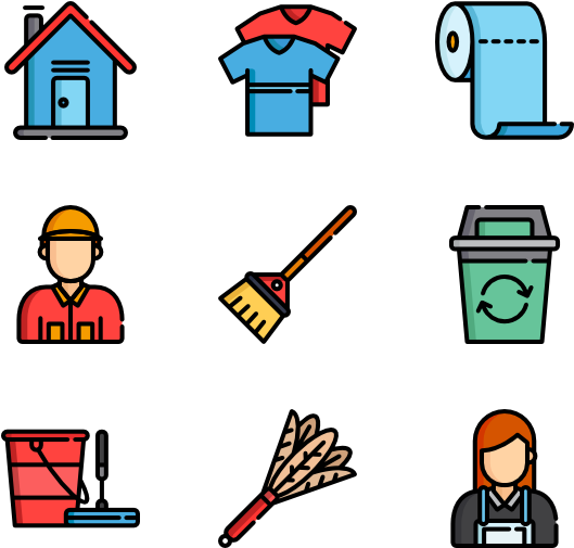 Housekeeping - House Cleaning Icons Clipart (600x564), Png Download