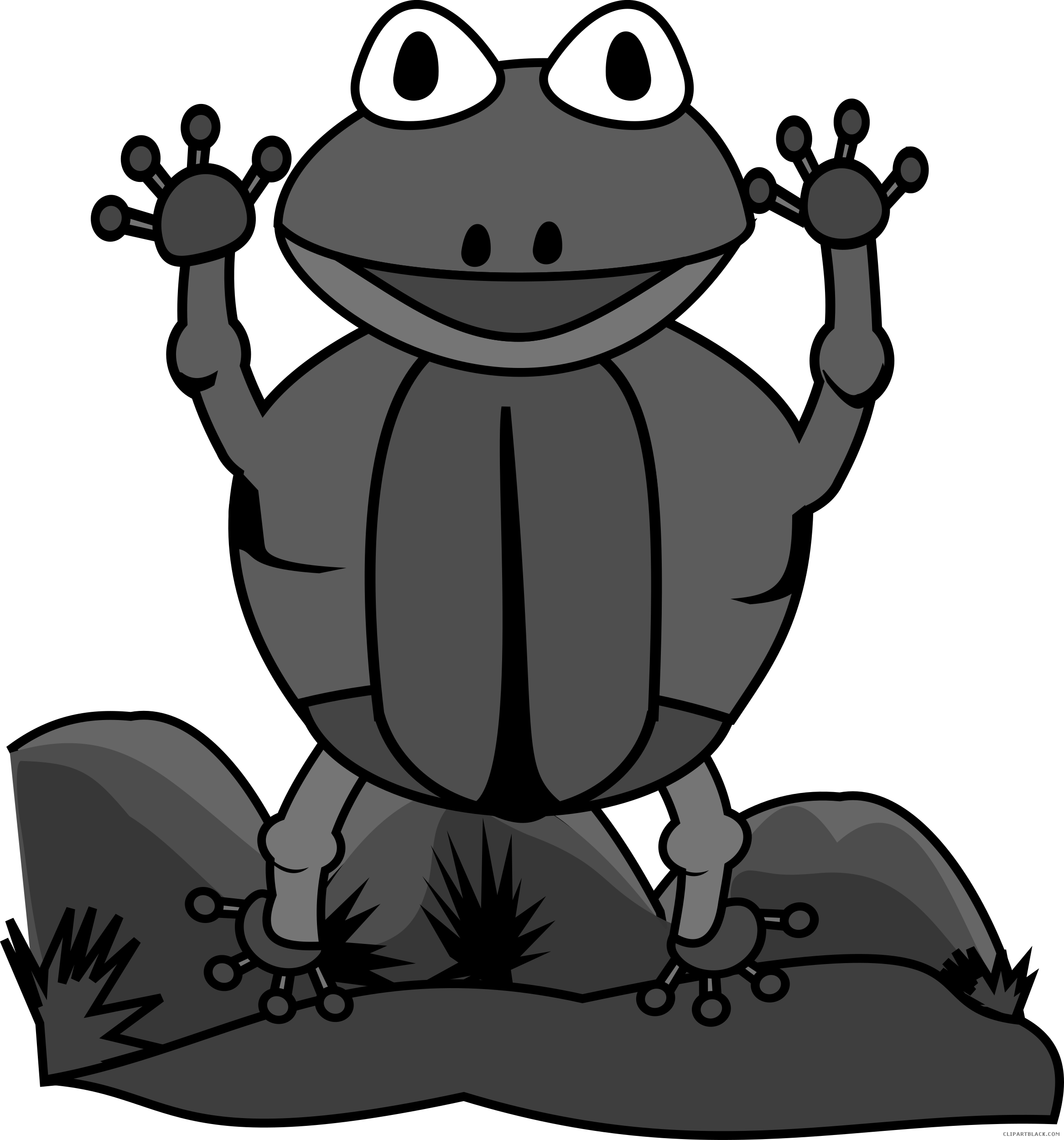 Vector Royalty Free Library Black And White Frog Clipart - Clip Art - Png Download (2333x2500), Png Download