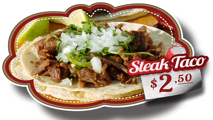 Tacos De Bistec - Tacos De Bistec Png Clipart (758x426), Png Download