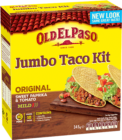 Jumbo Taco Kit - Old El Paso Jumbo Taco Kit Clipart (800x450), Png Download