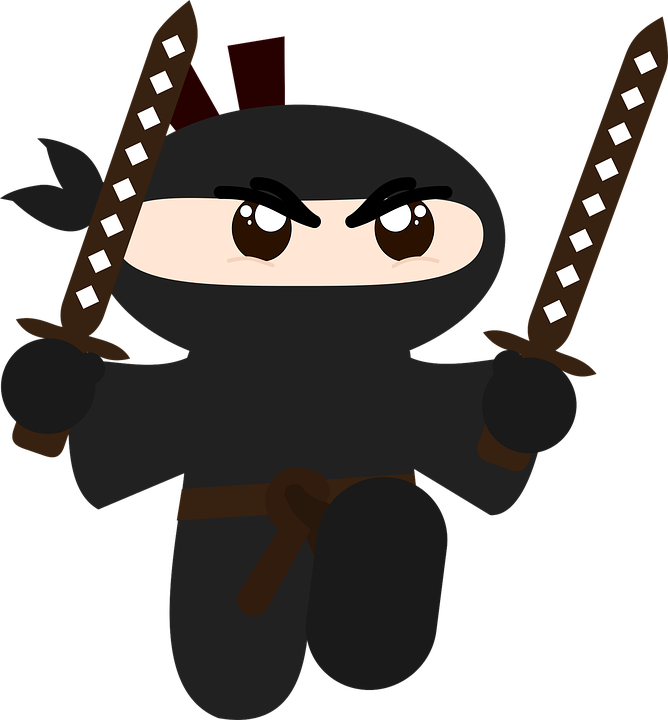 Ninja, Minimalist, Hd, Sword, Katana, Brown, Black - Ninja Graphic Clipart (668x720), Png Download
