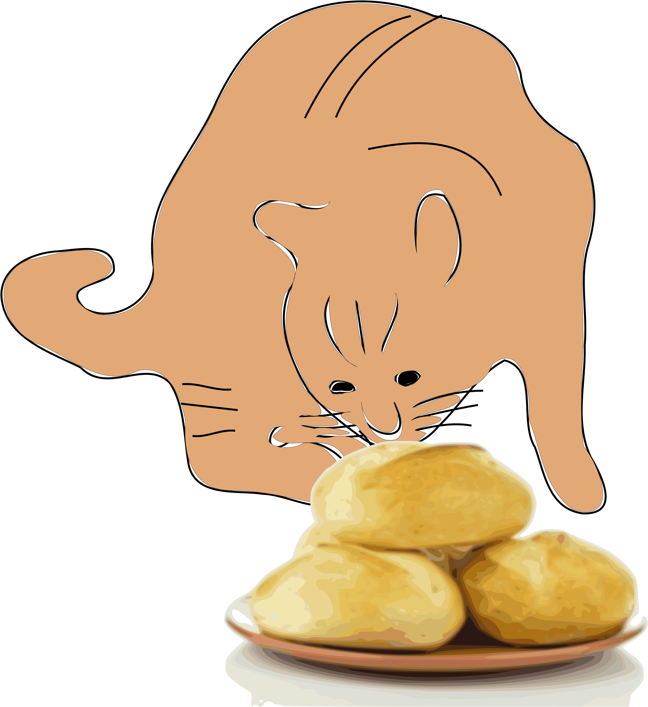 This Free Icons Png Design Of A Cat Smells Bread Clipart (2211x2400), Png Download