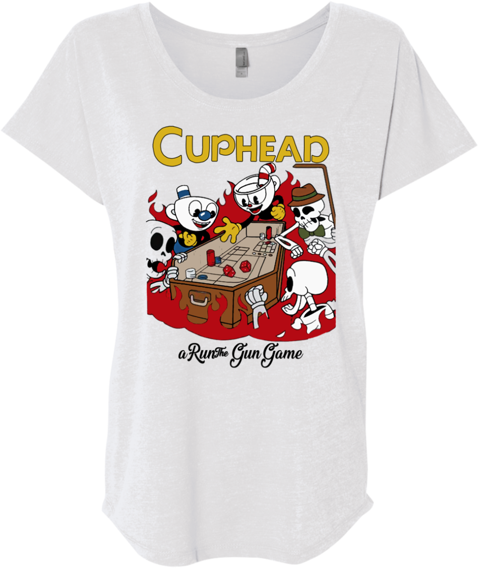 Cuphead A Run And Gun Game Shirt Triblend Dolman Sleeve - Cuphead Don T Deal With The Devil Poster Clipart (1155x1155), Png Download