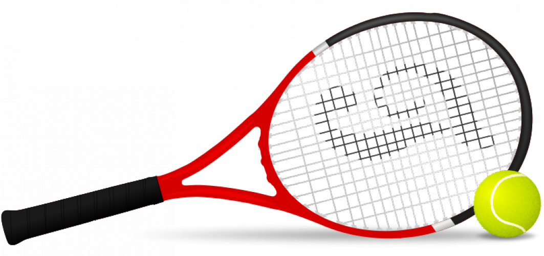 Tennis-rack - Tennis Racket Clipart (1063x500), Png Download
