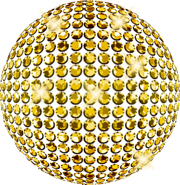 Gold Disco Ball - Disco Ball Clipart (581x597), Png Download