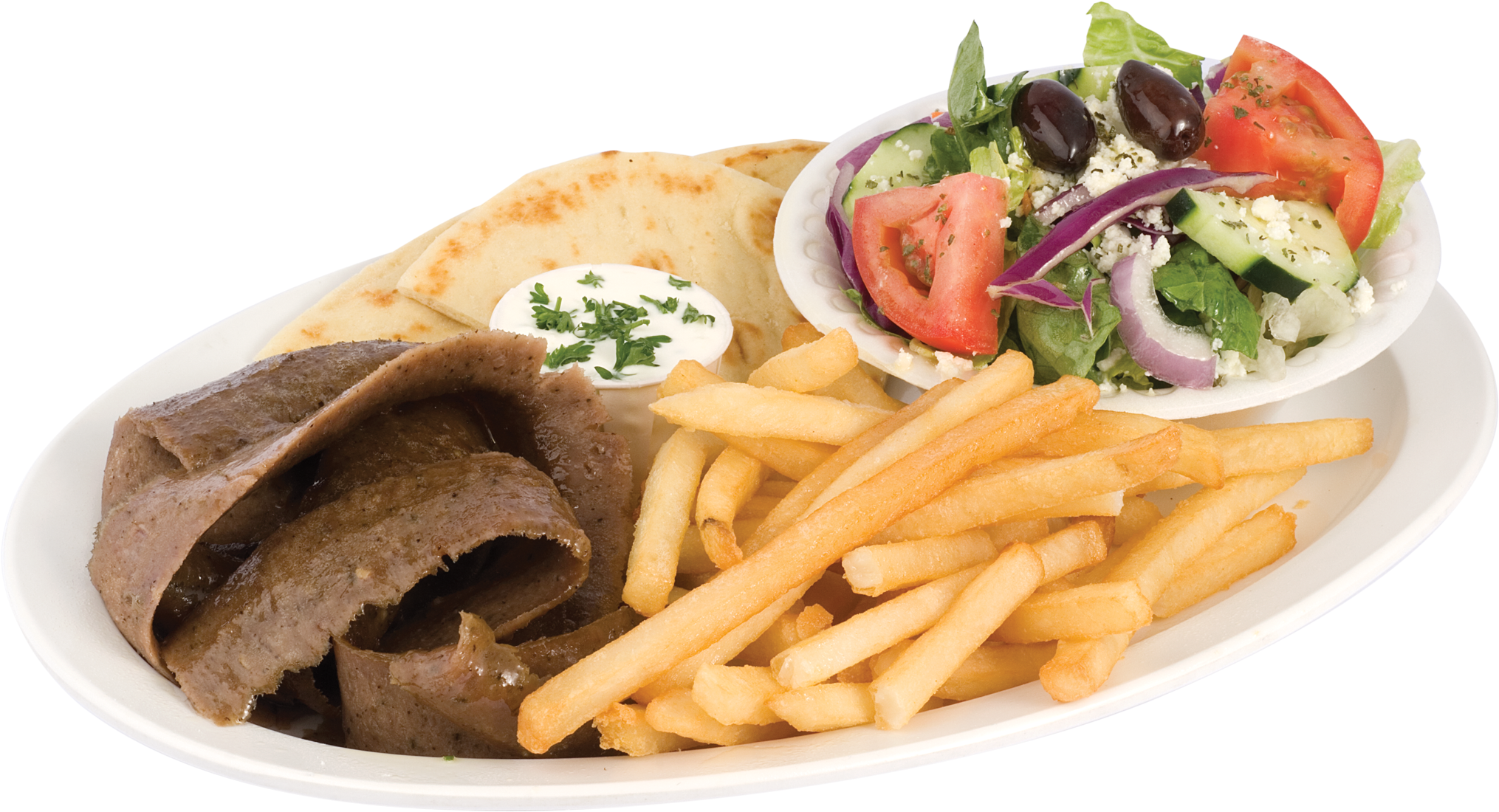 Gyros Plate - Gyros On Plate Clipart (2088x1165), Png Download