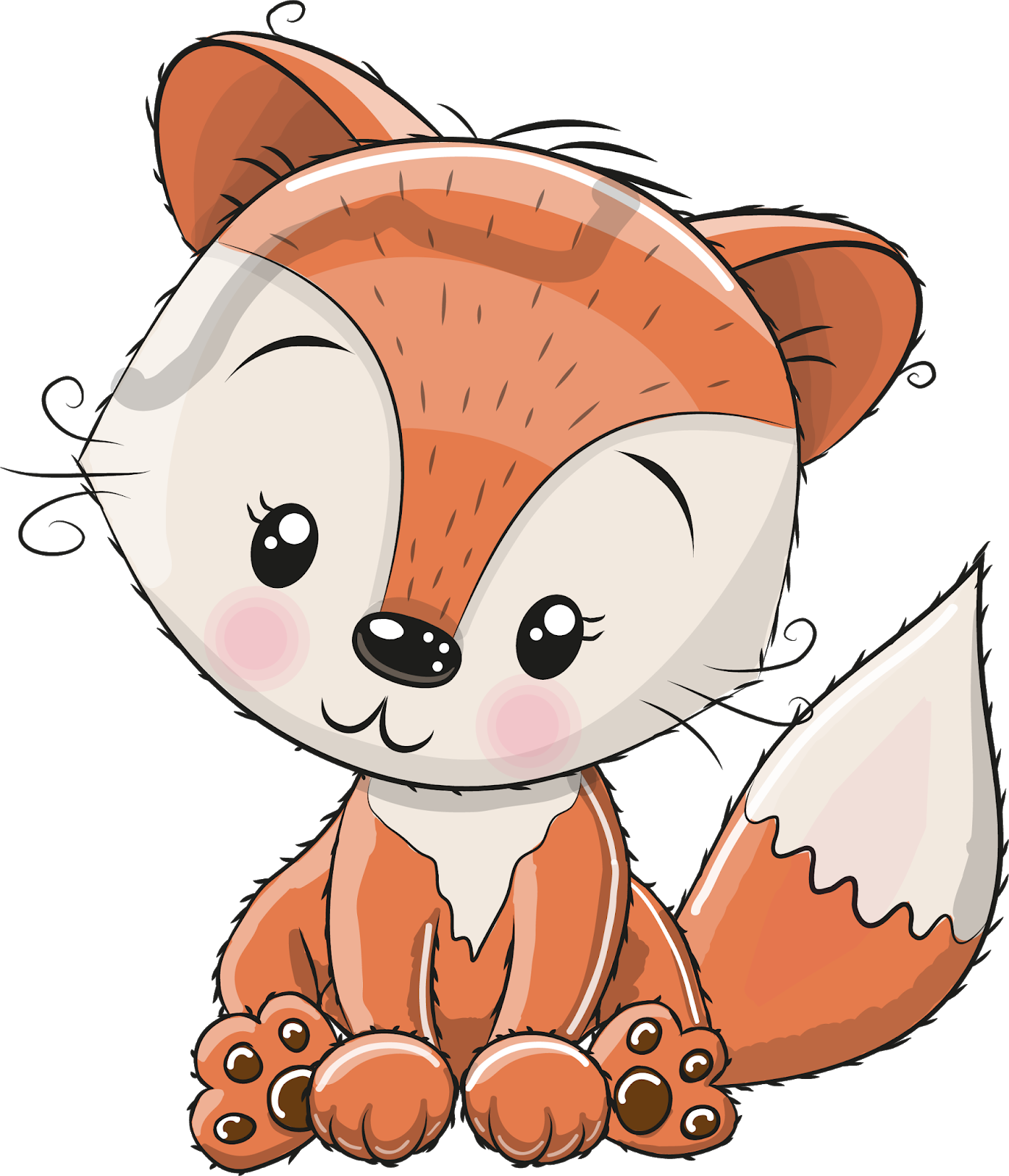 Cute Fox Pictures - Cute Fox Cartoon Fox Girl Clipart (1373x1600), Png Download