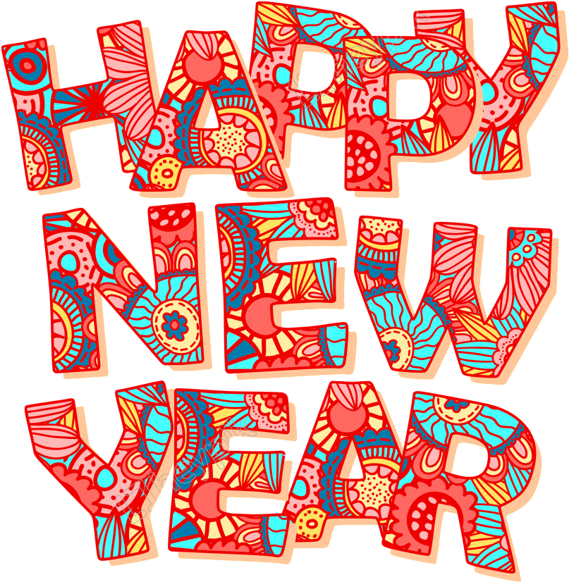 Happy New Year Background Clipart (1024x973), Png Download