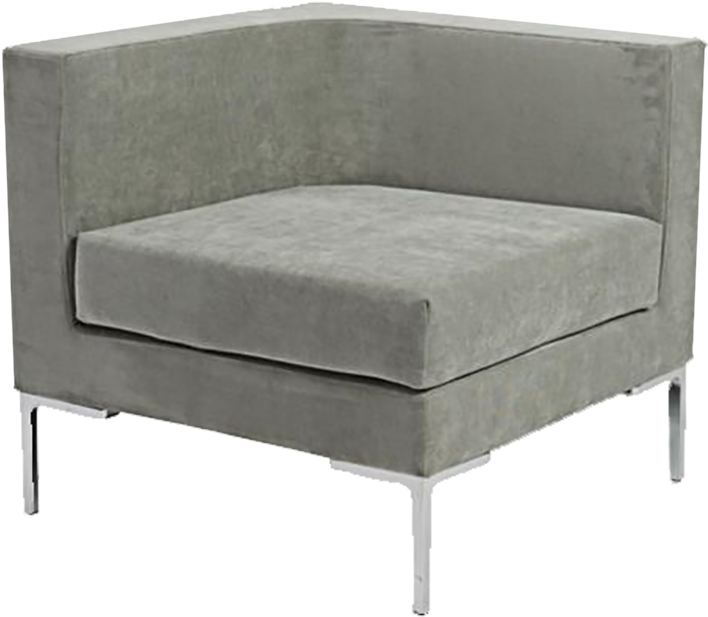 Monaco Grey Corner Chair Clipart (719x616), Png Download