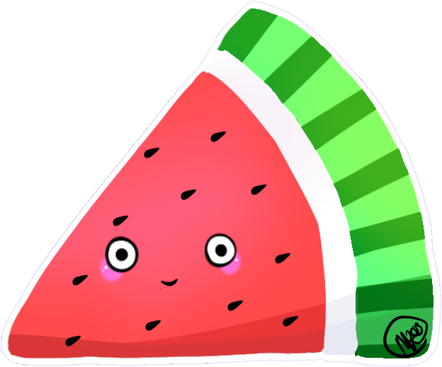 Picture Royalty Free Download Melon Drawing Kawaii - Kawaii Watermelon Png Clipart (754x609), Png Download