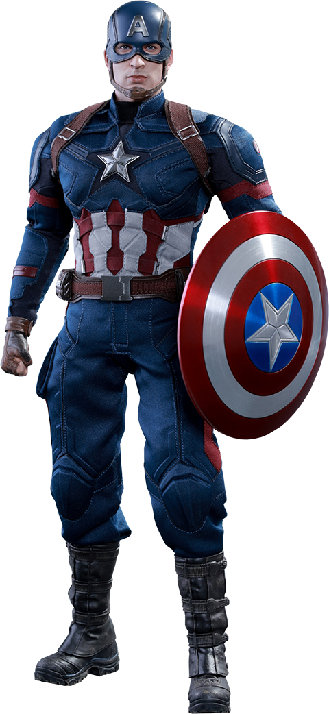 Captain America Civil War - Captain America Hot Toys Clipart (480x1042), Png Download