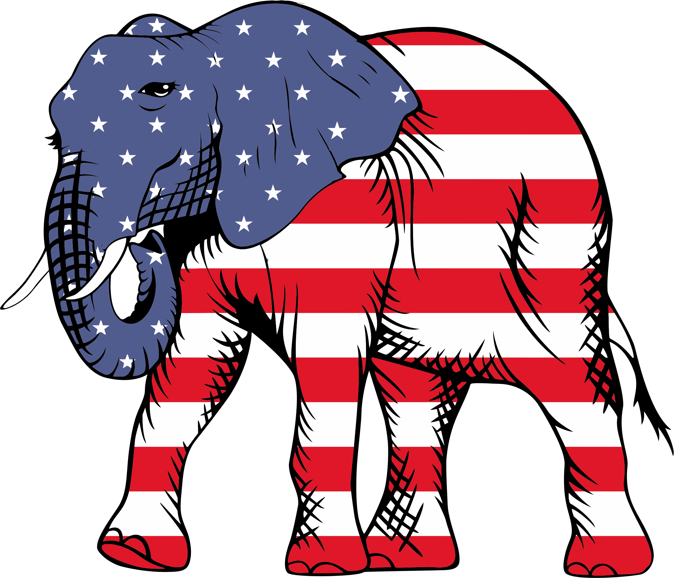 This Free Icons Png Design Of Patriotic Elephant Clipart (2322x1992), Png Download