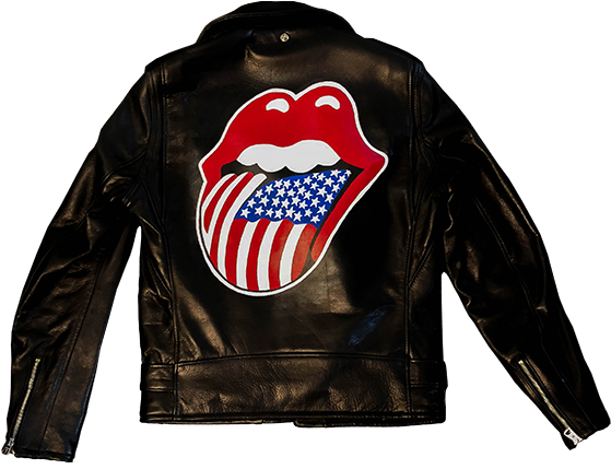 Us Flag Hand Painted Leather Schott Jacket - Leather Jacket Clipart (600x600), Png Download
