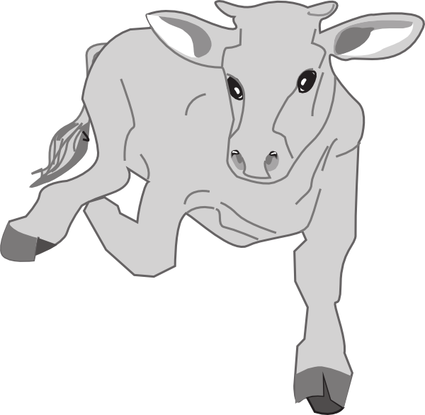 Running Cow Svg Clip Arts 600 X 586 Px - Png Download (600x586), Png Download
