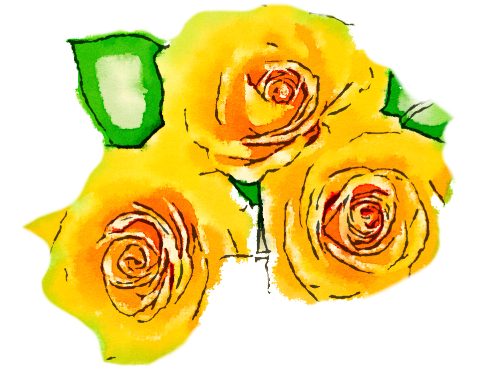 Free Downloadable Watercolor Flower Png Royalty Free - Watercolour Yellow Flowers Clipart (1024x768), Png Download