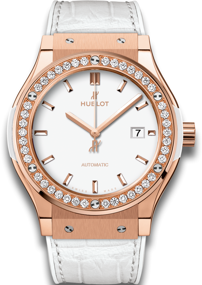 Classic Fusion King Gold White Diamonds - Hublot Classic Fusion King Gold Diamond Clipart (1000x1000), Png Download