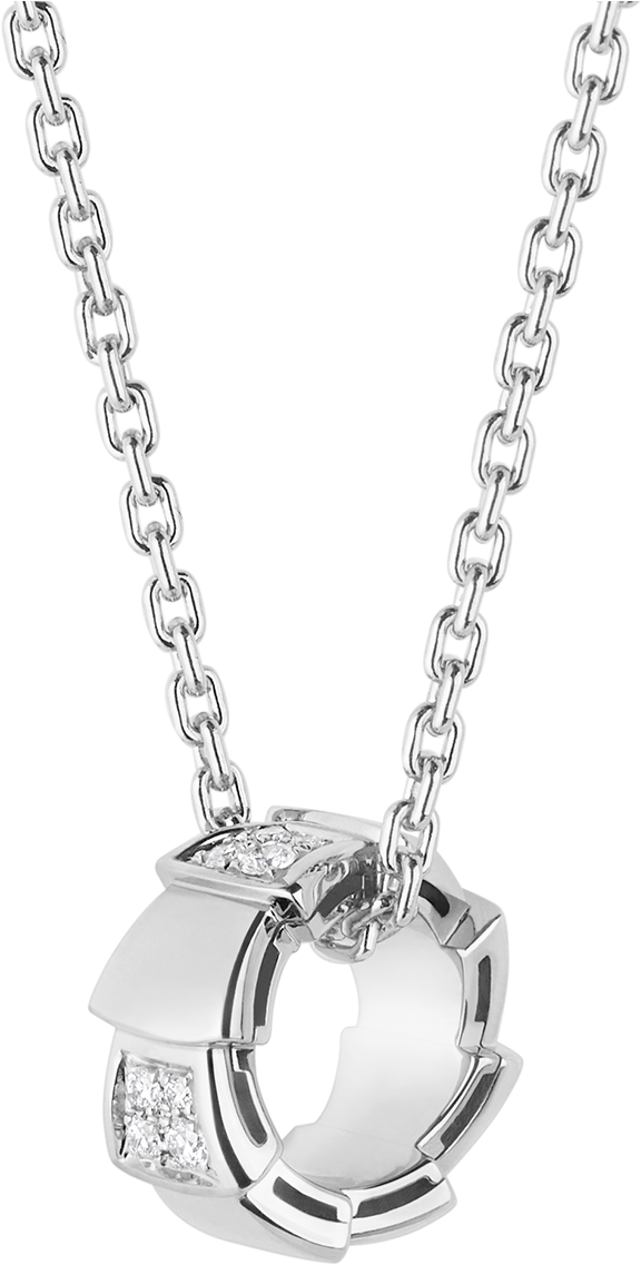 Serpenti Necklace Necklace White Gold White - Bulgari Serpenti Necklace Clipart (1800x1405), Png Download