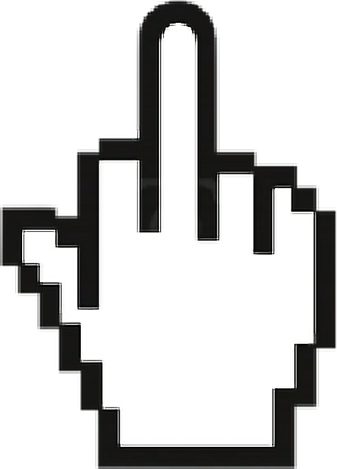 Pixel Grunge Aesthetic Vaporwave Png Transparent Vaporwave - Middle Finger Cursor Png Clipart (488x678), Png Download