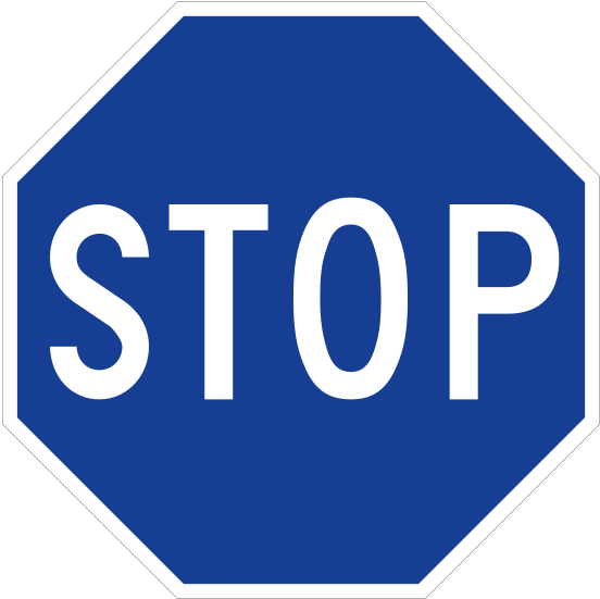 File - Bluestopsign - Svg - Stop Sign Clipart (600x600), Png Download